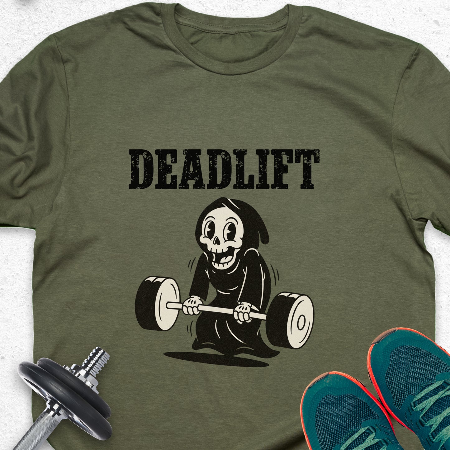 Deadlift Grim Reaper T-Shirt — Humorous Gym Workout Tee