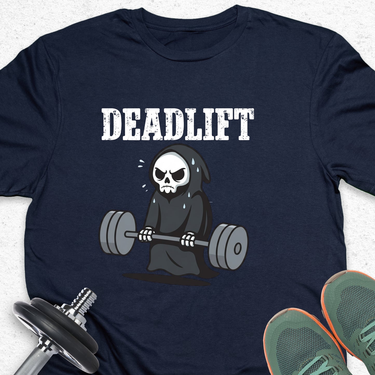 Deadlift Grim Reaper T-Shirt — Humorous Gym Workout Tee