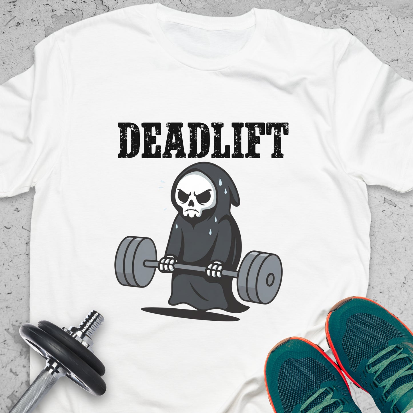 Deadlift Grim Reaper T-Shirt — Humorous Gym Workout Tee