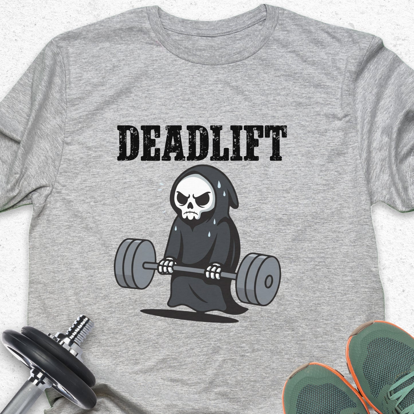 Deadlift Grim Reaper T-Shirt — Humorous Gym Workout Tee