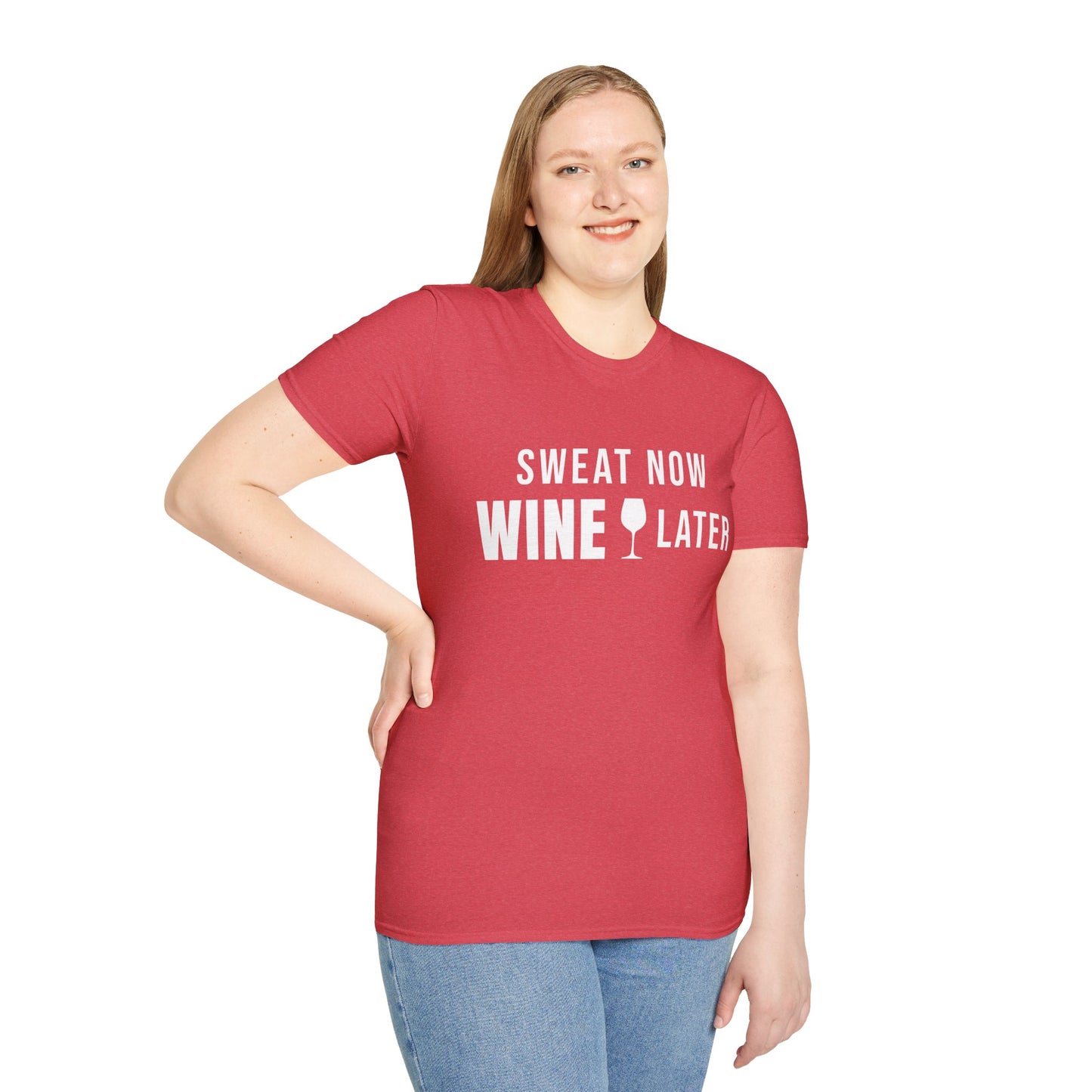Sweat Now Wine Later T-Shirt – Funny Fitness & Wine Lover Graphic Tee